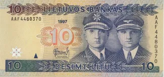 Lithuania 10 Litu, 1997 obverse