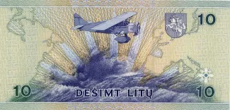 Lithuania 10 Litu, 1997 reverse