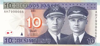Lithuania 10 Litu, 2001 obverse