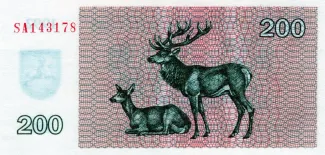 Lithuania 200 Talonas, 1992 reverse