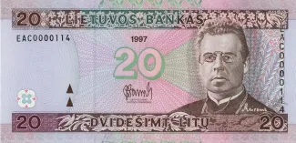 Lithuania 20 Litu, 1997 obverse