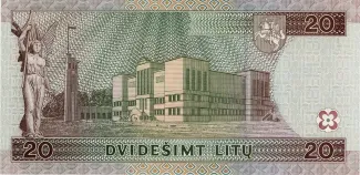 Lithuania 20 Litu, 1997 reverse