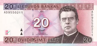 Lithuania 20 Litu, 2001 obverse