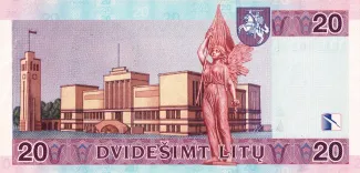 Lithuania 20 Litu, 2001 reverse