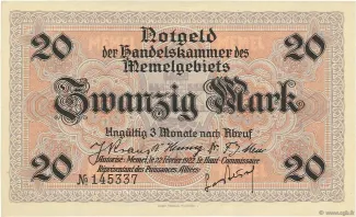 Lithuania 20 Mark, 1922 obverse