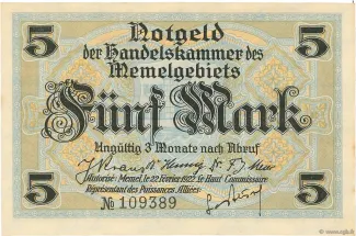 Lithuania 5 Mark, 1922 obverse