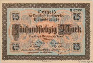 Lithuania 75 Mark, 1922 obverse