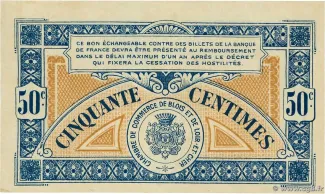 Loir et Cher, Department of 50 Centimes, 1918 reverse