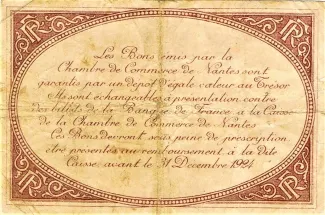 Loire-Atlantique, Department of 1 Franc, 1924 reverse