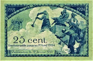 Loire, Department of 25 Centimes, 1921 reverse