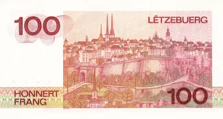 Luxembourg 100 Francs, 1980 reverse