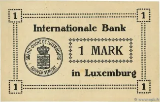 Luxembourg 1 Mark, 1914 P-6 reverse