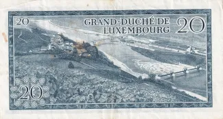 Luxembourg 20 Francs, 1966 reverse