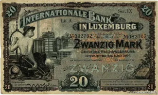 Luxembourg 20 Mark, 1900 obverse