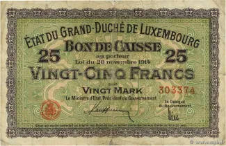 Luxembourg 25 Francs, 1914 image