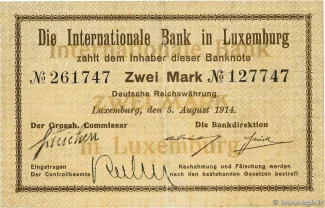 Luxembourg 2 Mark, 1914 P-7 obverse