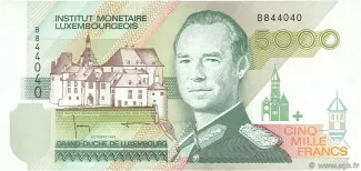 Luxembourg 5.000 Francs, 1996 image