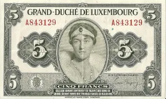 Luxembourg 5 Francs, 1944 image