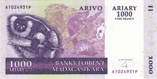 Madagascar 1.000 Ariary / 5000 Francs, 2004 obverse