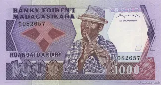 Madagascar 1.000 Francs / 200 Ariary, 1983-1988 obverse