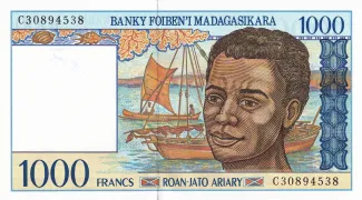 Madagascar 1.000 Francs, 1994-2004 obverse