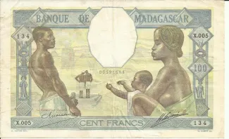 Madagascar 100 Ariary, 1928-1950 P-40