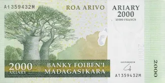 Madagascar 2.000 Ariary / 10000 Francs 2007, 2007-2008 obverse