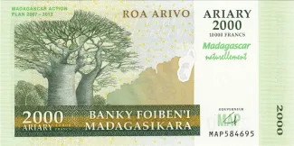 Madagascar 2,000 Ariary, 2007 P-93 obverse
