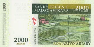 Madagascar 2,000 Ariary, 2007 P-93 reverse
