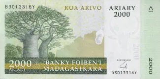Madagascar 2.000 Ariary, 2008-2017 obverse