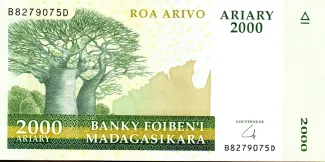 Madagascar 2.000 Ariary, 2014-2015 obverse