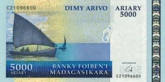 Madagascar 5.000 Ariary 2008, 2008-2017 obverse