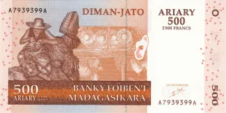 Madagascar 500 Ariary / 2500 Francs, 2004 obverse