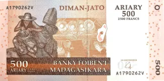 Madagascar 500 Ariary / 2500 Francs, 2004 obverse
