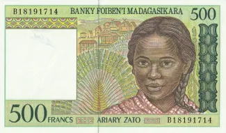 Madagascar 500 Francs, 1994-2004 obverse