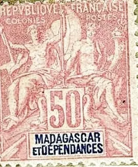 Madagascar 50 Centimes, 1916 image
