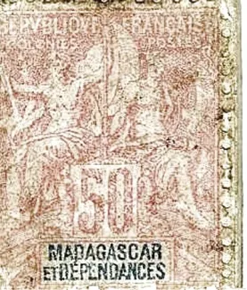 Madagascar 50 Centimes, 1920 P-1 obverse