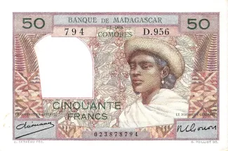 Madagascar 50 Francs, 1950-1960 obverse