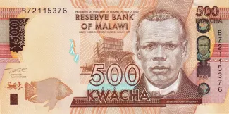 Malawi 500 Kwacha, 2014-2021 obverse