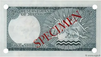 Malawi 5 Shillings, 1964 reverse