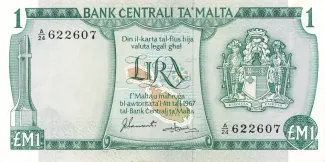Malta 1 Lira, 1973 obverse