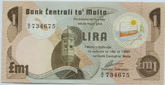 Malta 1 Lira, 1979 obverse
