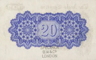 Malta 20 Pounds, 1886 reverse