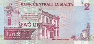 Malta 2 Liri, 2000 P-49 reverse