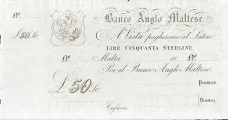 Malta 50 Liri, 1825-1899 obverse