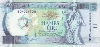 Malta 5 Liri, 2000 P-50 obverse