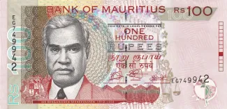 Mauritius 100 Rupees, 1999-2023 obverse