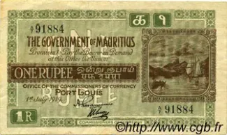 Mauritius 1 Rupee, 1919-1928 obverse