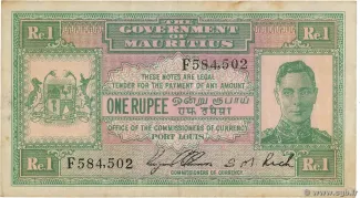 Mauritius 1 Rupee, 1940 obverse