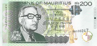 Mauritius 200 Rupees, 2010-2023 obverse